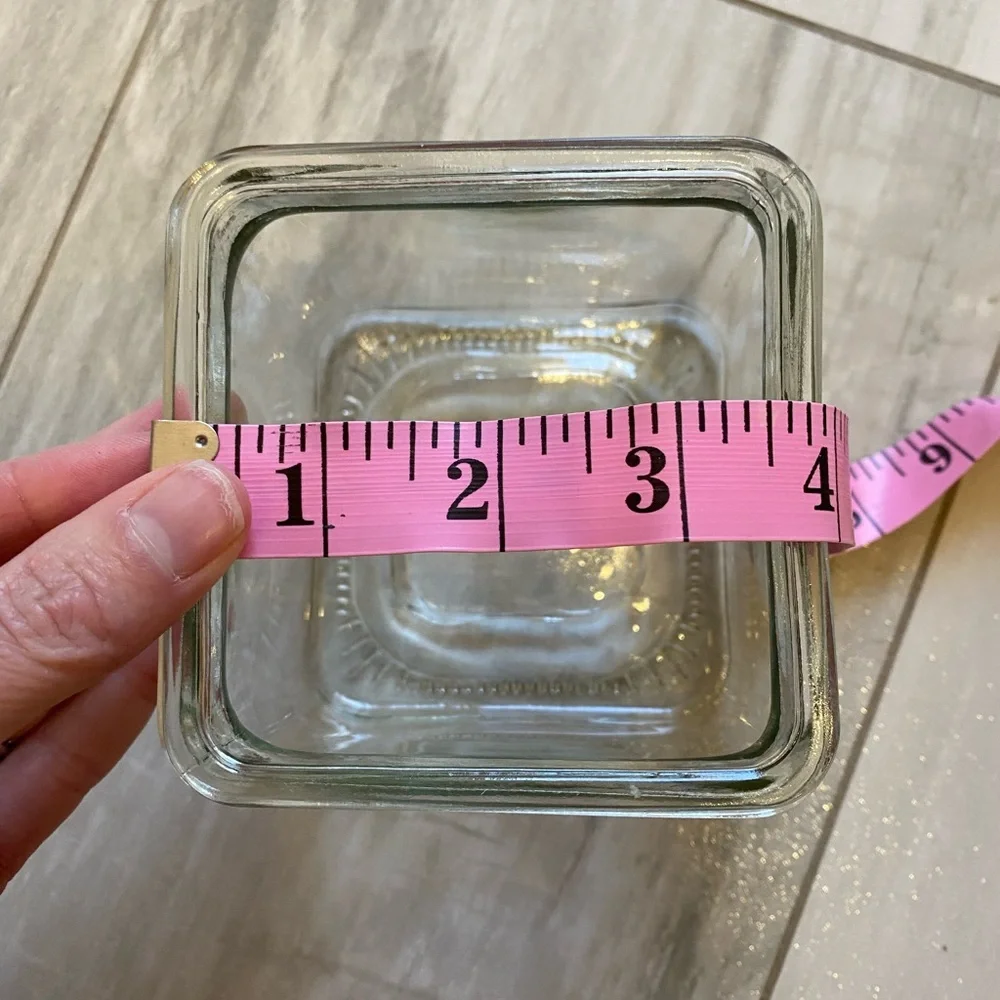Bundle of 2 Small Square Shaped Clear Glass Flower Vases